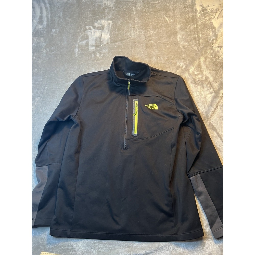 The North Face‎ Mens Jacket Medium Black Green Full Zip Softshell